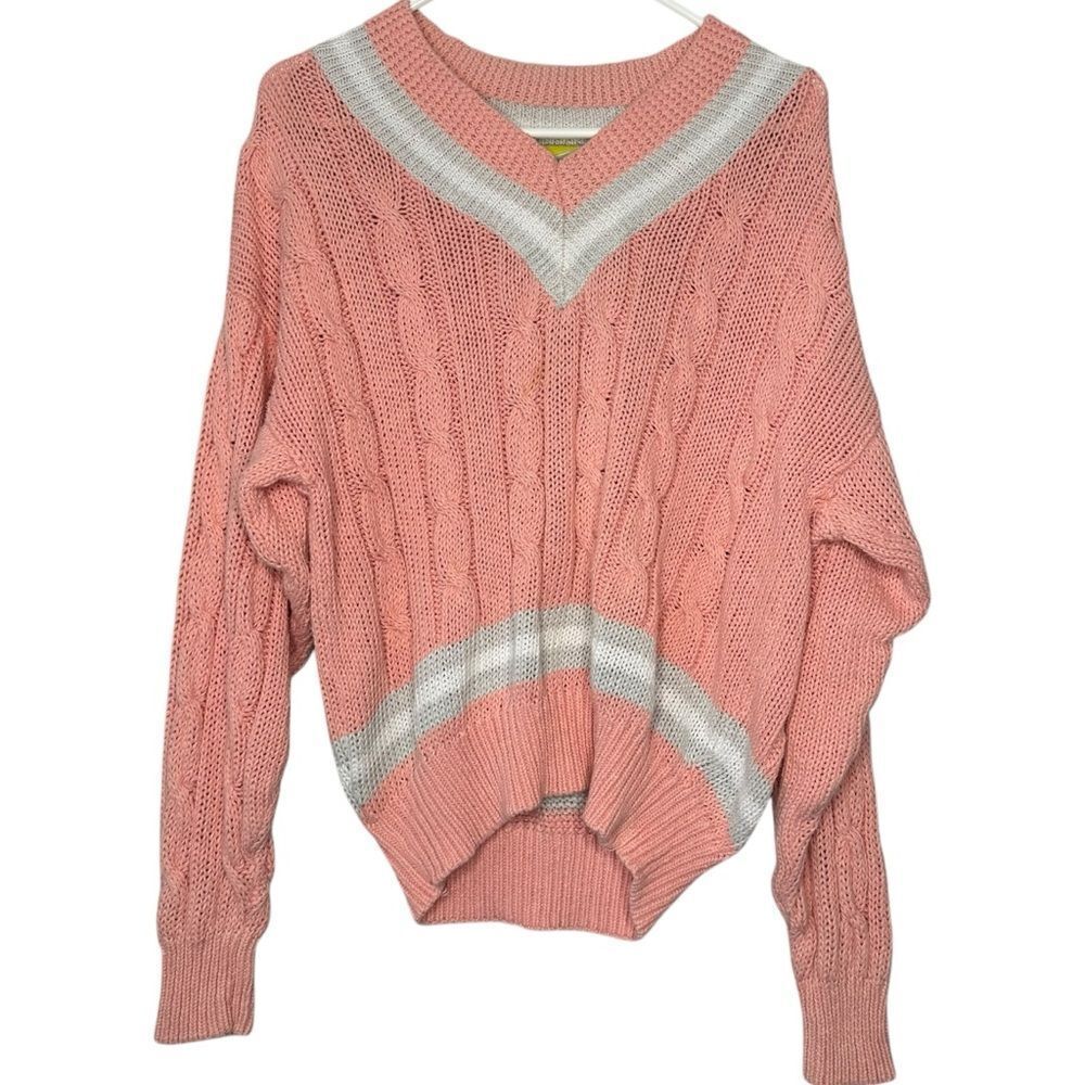|VTG| DIANE VON FURSTENBERG 80’s Cozy Pink Cable Knit Sweater
